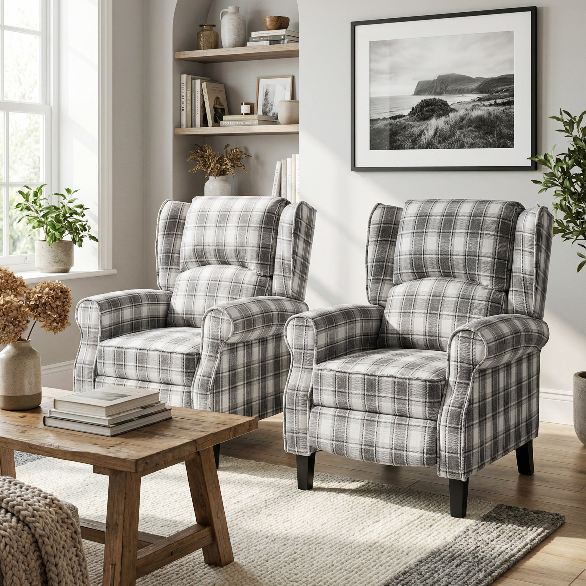 HOMCOM 160Â° Reclining Armchair, with Footrest - Grey and White