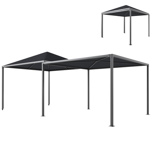 OutsunnyÂ 3Â xÂ 3Â or 3Â x 6m GardenÂ Gazebo with Extendable Awning and Wheels,Â UPF30+ OutdoorÂ Metal GazeboÂ CanopyÂ ShelterÂ for BBQ, Event, Party