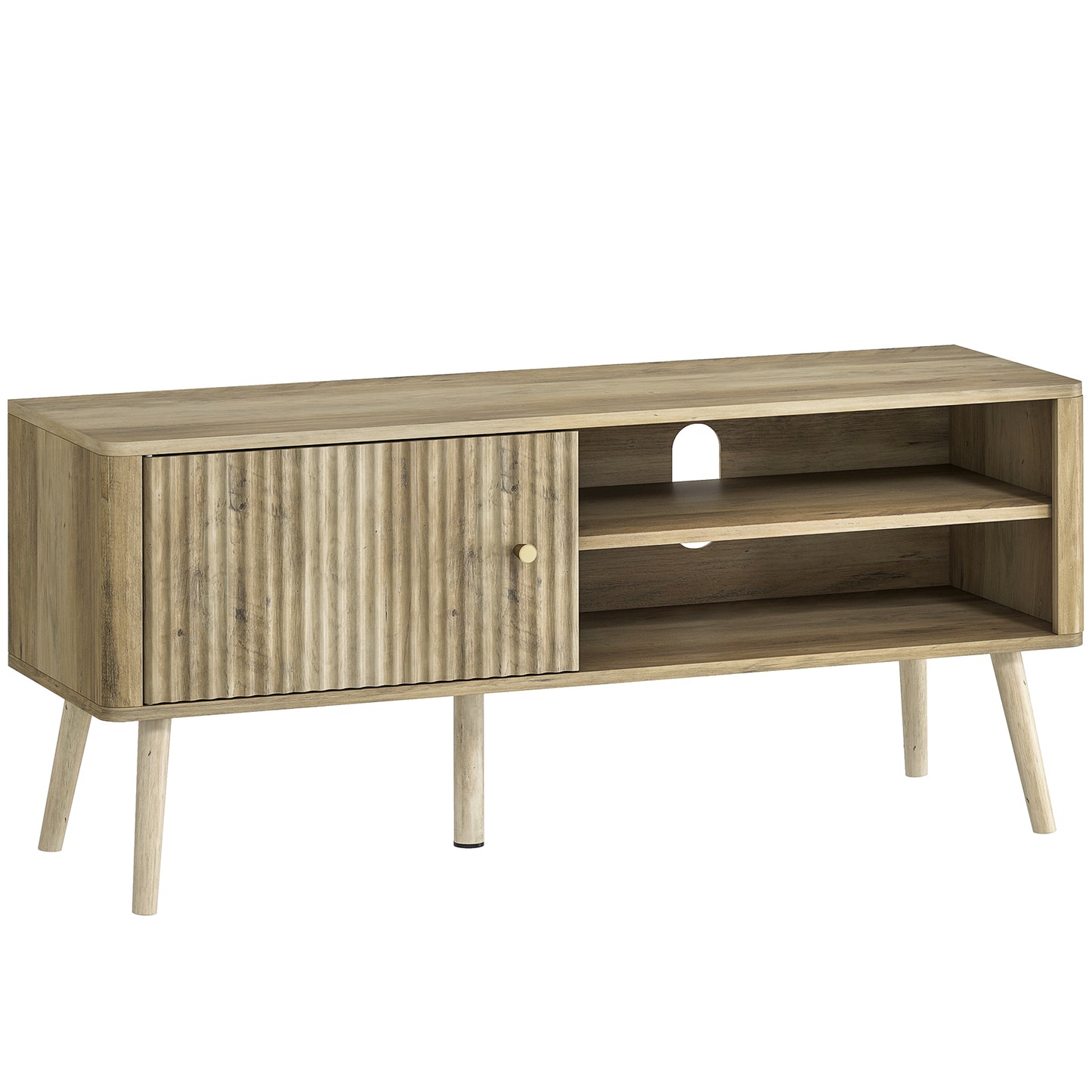 HOMCOM TV Stand Cabinet for TVs up to 55" - Oak Default Title