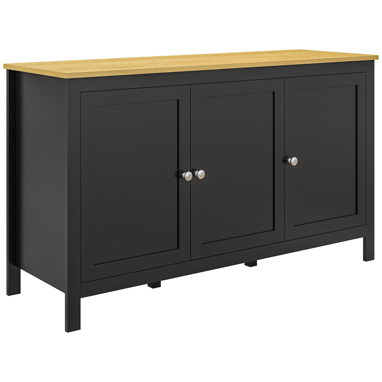 HOMCOM Sideboard, Buffet Cabinet with Doors and Adjustable Shelves for Living Room, Entryway, Black and Natural Default Title