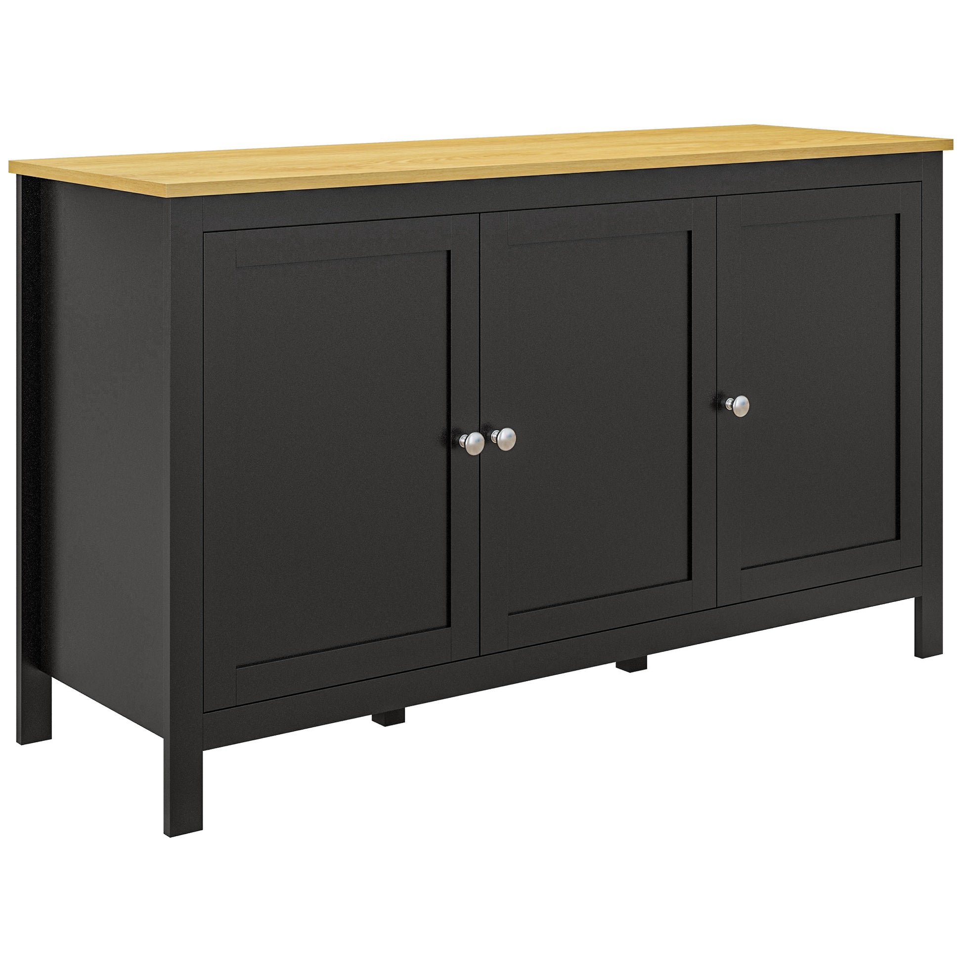 HOMCOM Sideboard, Buffet Cabinet with Doors and Adjustable Shelves for Living Room, Entryway, Black and Natural Default Title
