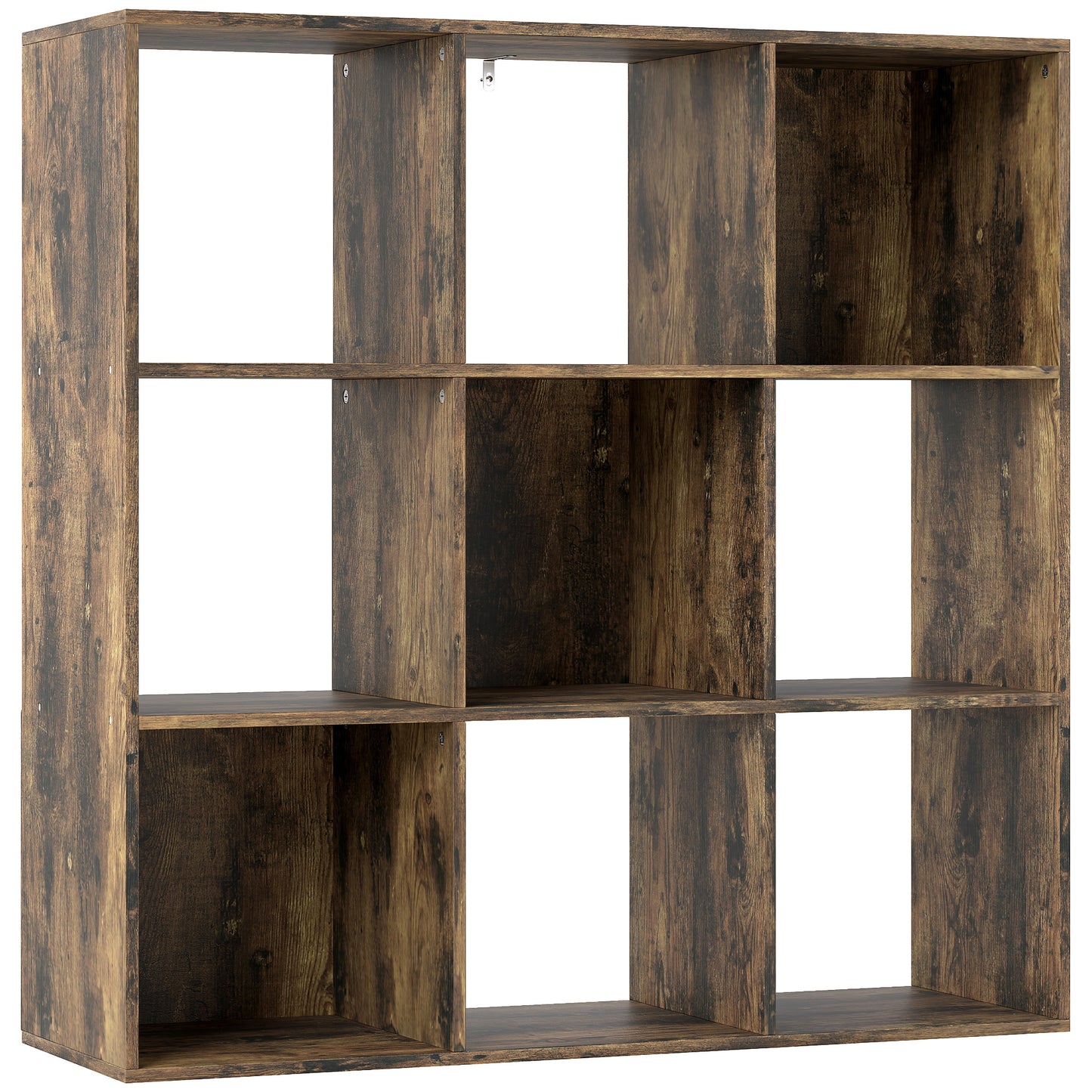 HOMCOM Nine-Cube Storage Shelf - Rustic Brown Default Title