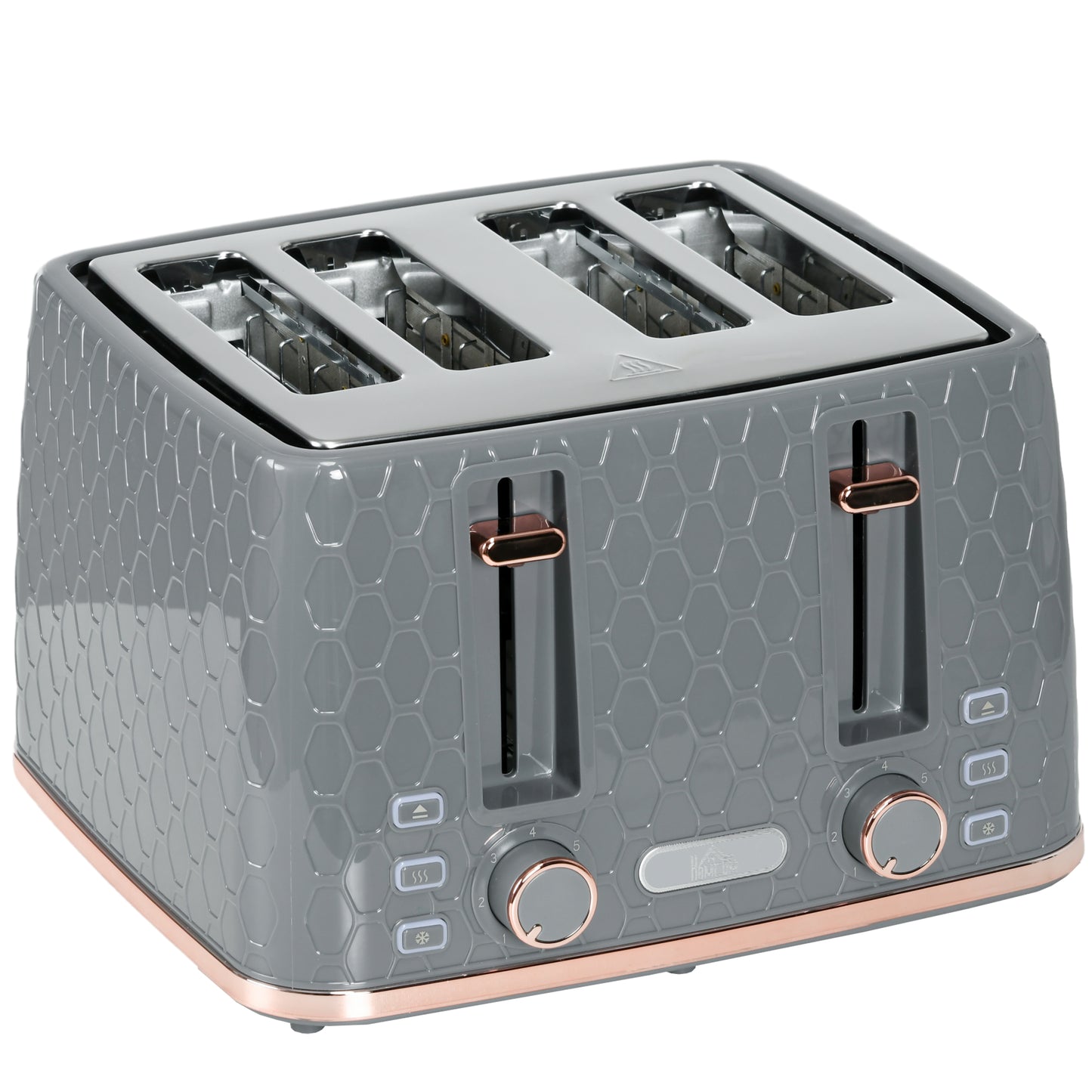 HOMCOM Four-Slice Honeycomb Toaster - Grey Default Title