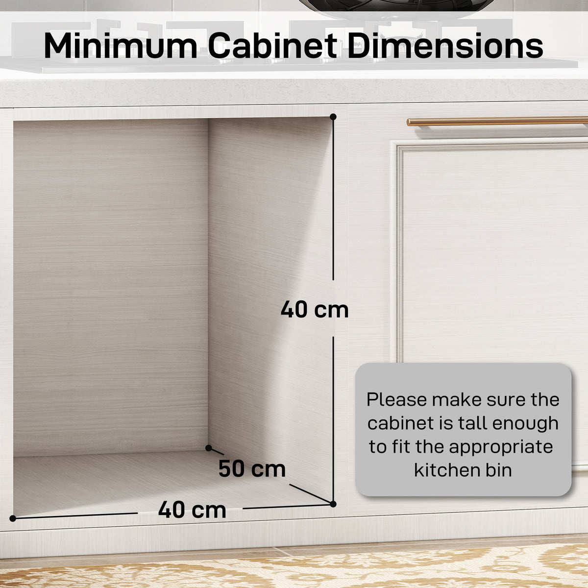 HOMCOM Pull Out Bin, Under Sink Bin - 3 Removable Compartments (15L + 2 x 8L) for 400mm Cabinets, Light Grey