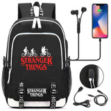 Ride The Bike Down World Of Stranger Backpack Dream Of Exploring Things Laptop Daypack With USB Charging Sport Bag For Men Women Boy Girl Boys Black