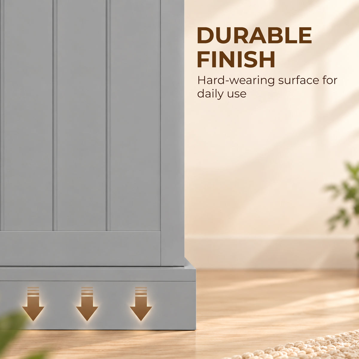 HOMCOM Kitchen Cupboard, Freestanding Multi-Storage Kitchen Pantry Cabinet with Adjustable Shelves, Grey