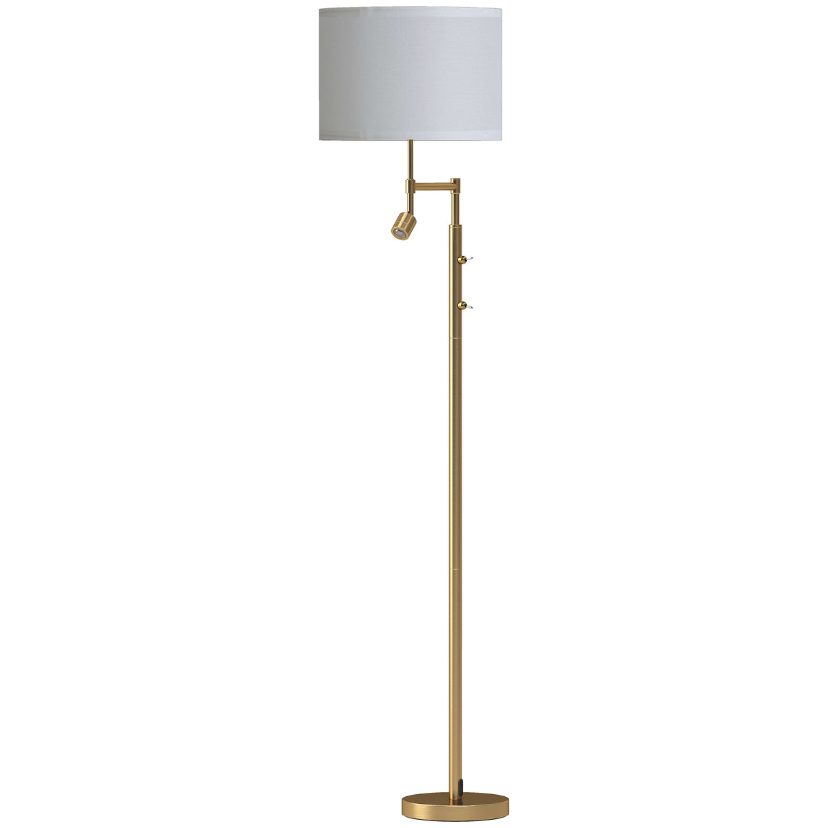 HOMCOM Modern Floor Lamp with Built-In Reading Light, Standing Lamp with Independent Switch, Copper Default Title