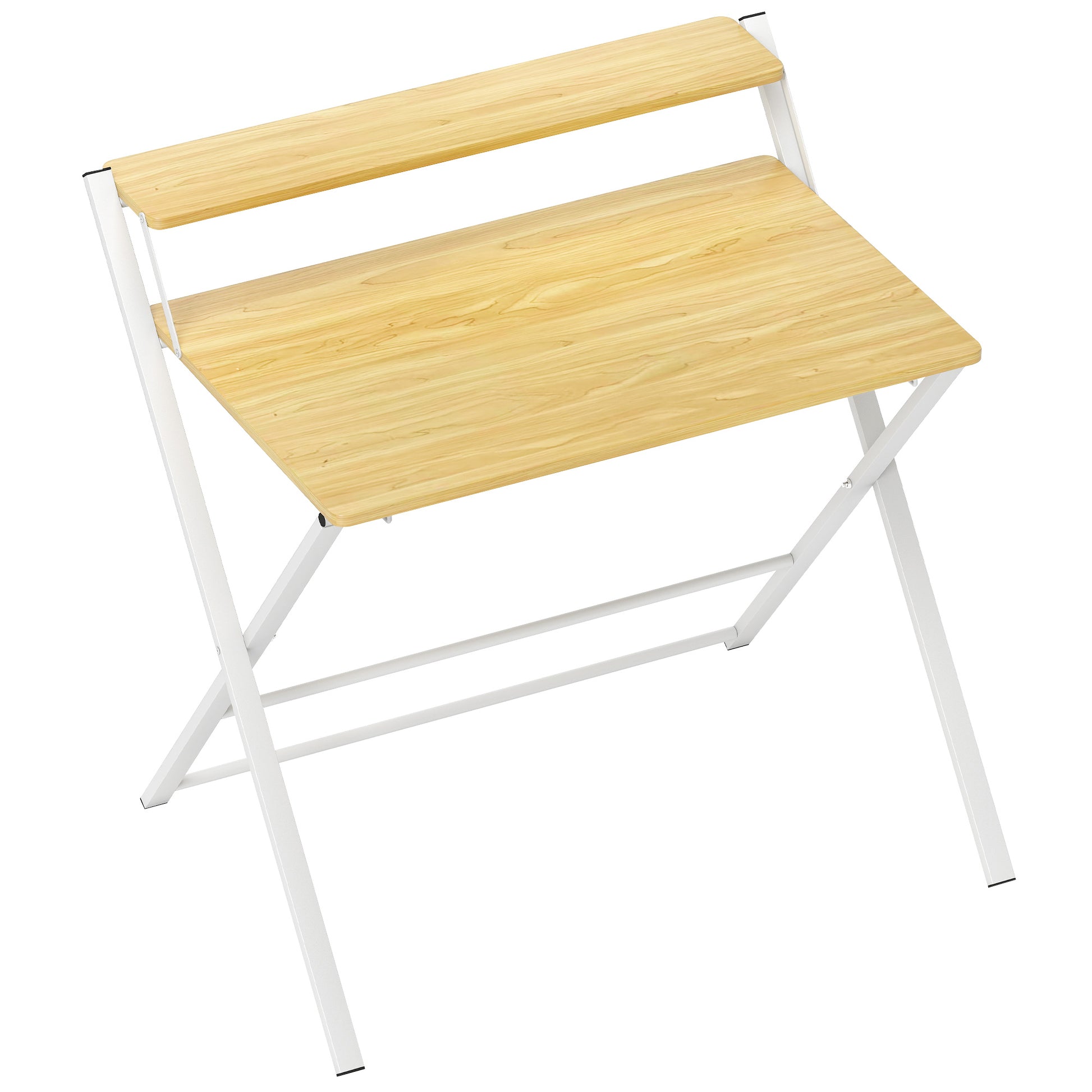 HOMCOM Compact Folding Desk for Small Spaces, Foldable Computer Desk w ...