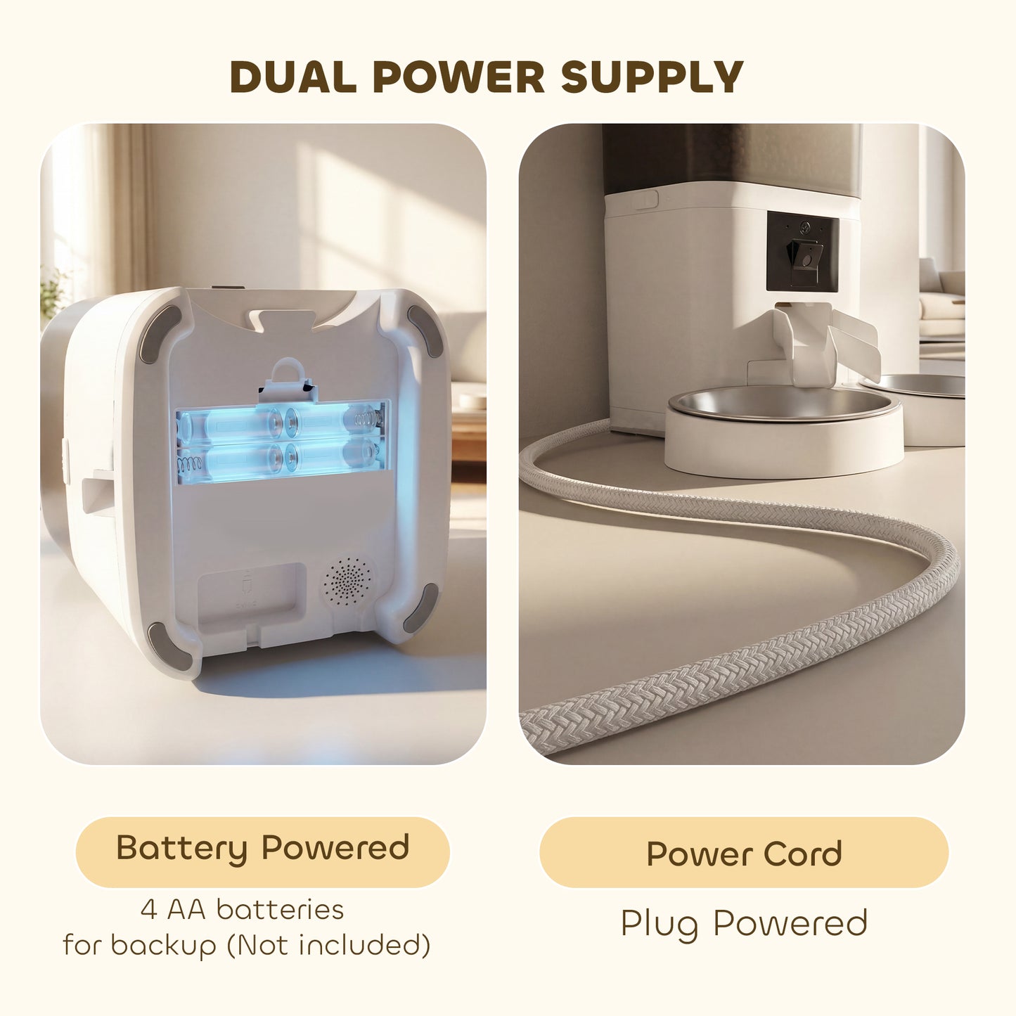 PawHut Automatic Cat Feeder for 2 Cats with HD Cameraï¼Œ2.4G & 5G WiFi Pet Food Dispenser 6L APP Control
