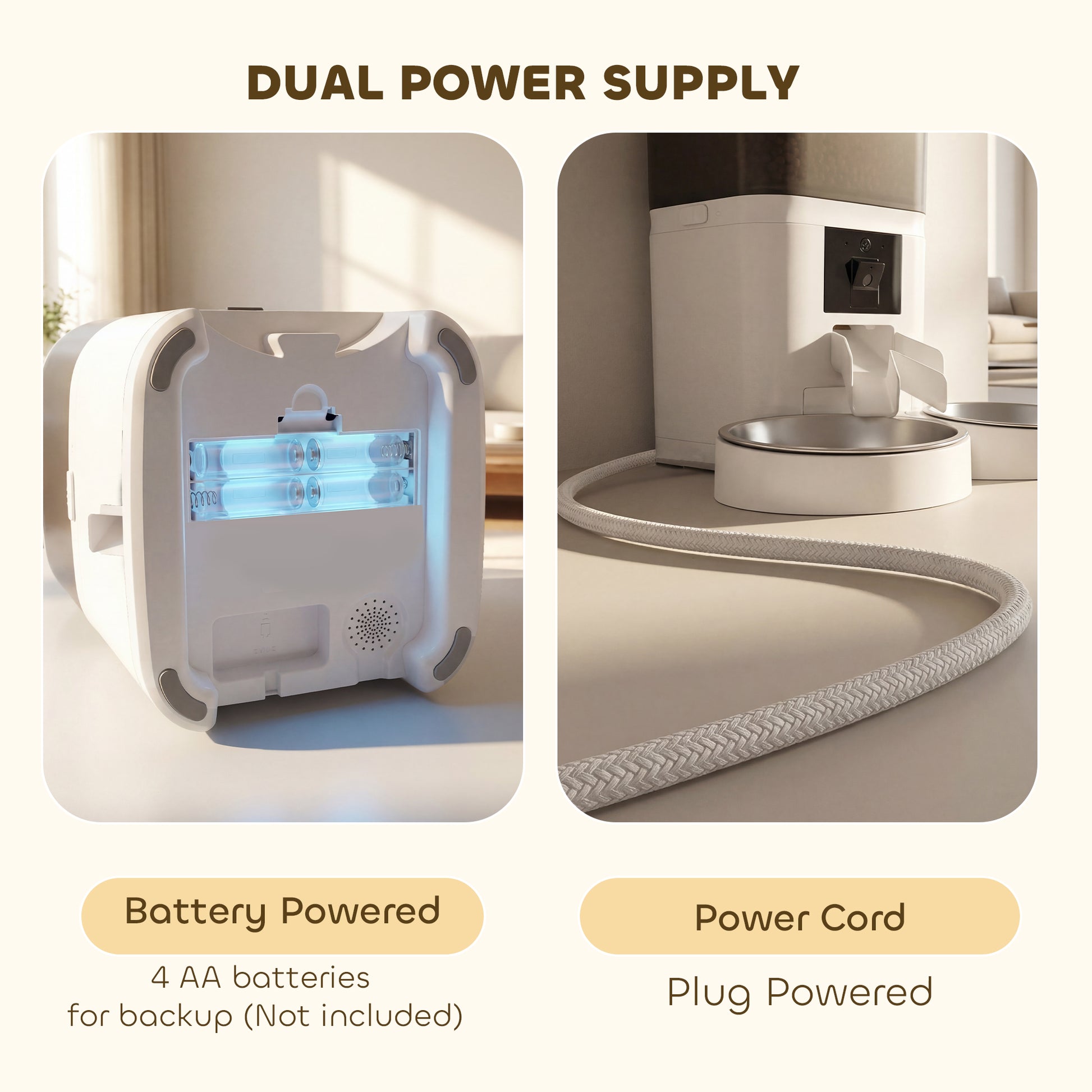 PawHut Automatic Cat Feeder for 2 Cats with HD Cameraï¼Œ2.4G & 5G WiFi Pet Food Dispenser 6L APP Control