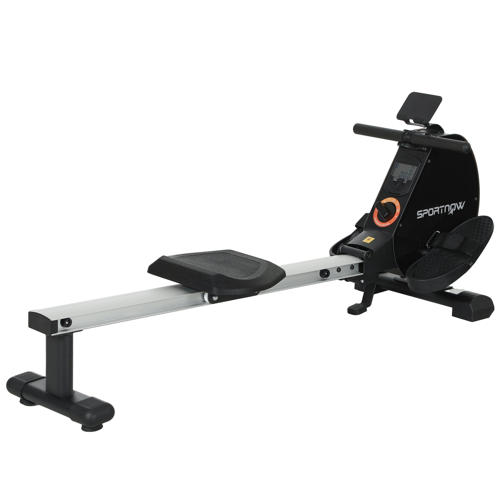 SPORTNOW Folding Magnetic Rowing Machine, with 16-Level Adjustable Resistance, Black