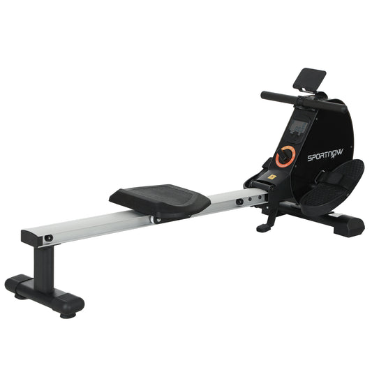 SPORTNOW Folding Magnetic Rowing Machine, with 16-Level Adjustable Resistance, Black