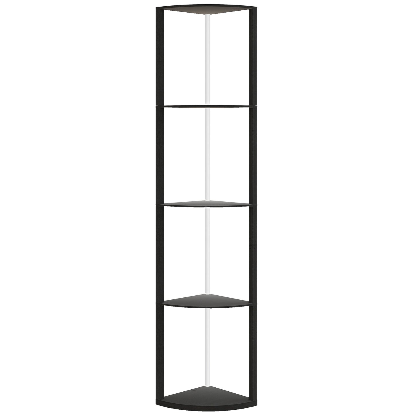HOMCOM RGB LED Floor Lamp with Shelves, 4-Tier Dimmable Standing Lamp with Remote Control, Black Default Title