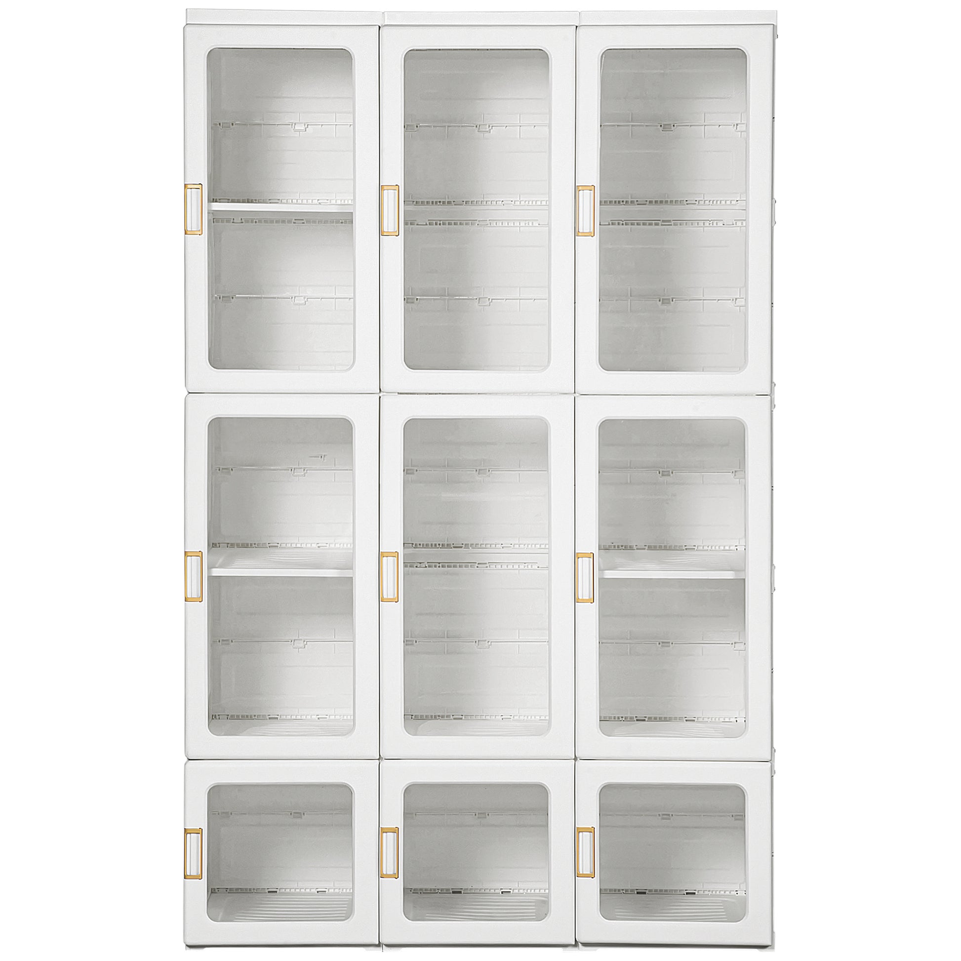 HOMCOM Portable Clothes Wardrobe for Bedroom, Foldable Clothes Organiser with Cube Storage, Hanging Rods, Magnet Doors, White