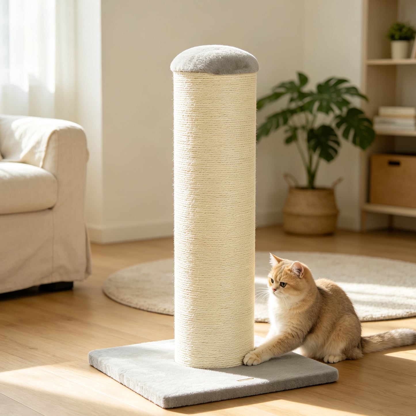 PawHut Cat Scratching Post, 76cm Tall Scratch Post for Indoor Kittens, Cat Scratcher with Stable Base