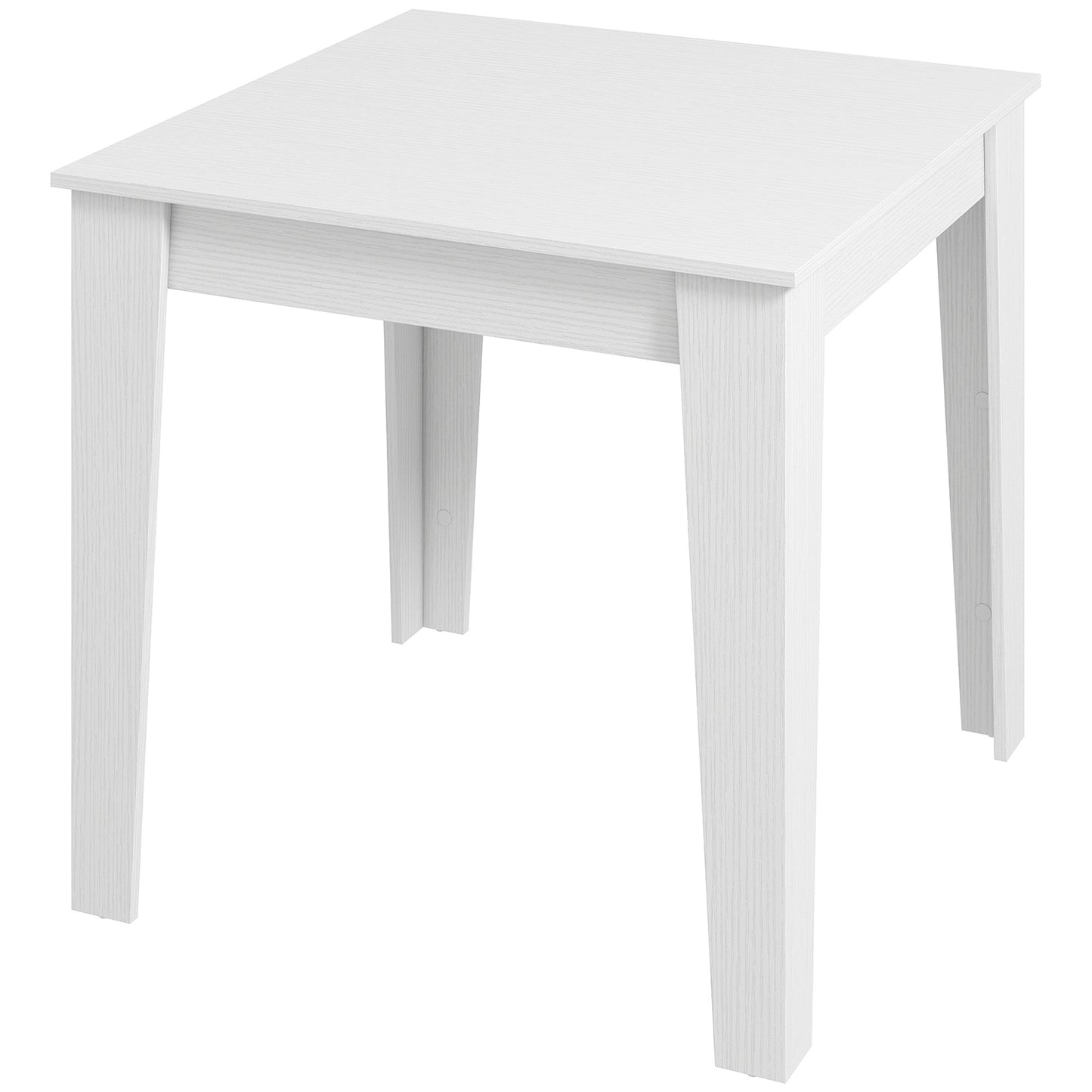 HOMCOM Dining Table for 4, 80L x 80W x 75Hcm, Modern Square Kitchen Table, White