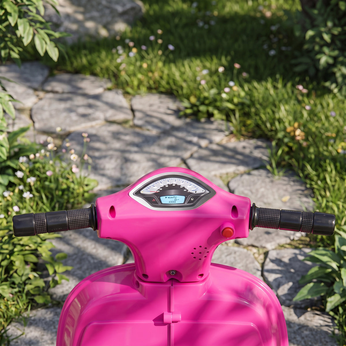 HOMCOM Vespa Licensed 6V Kids Electric Motorbike Ride On Motorcycle  Battery Powered for 18-36 Months with Horn, Pink