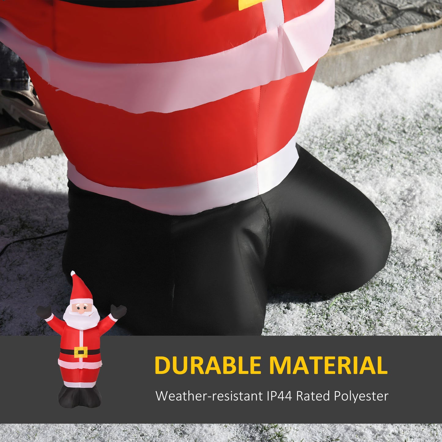 HOMCOM 4ft Inflatable Christmas Santa Claus Xmas Decoration 1 LED Holiday Air Blown Yard Outdoor DÃ©cor