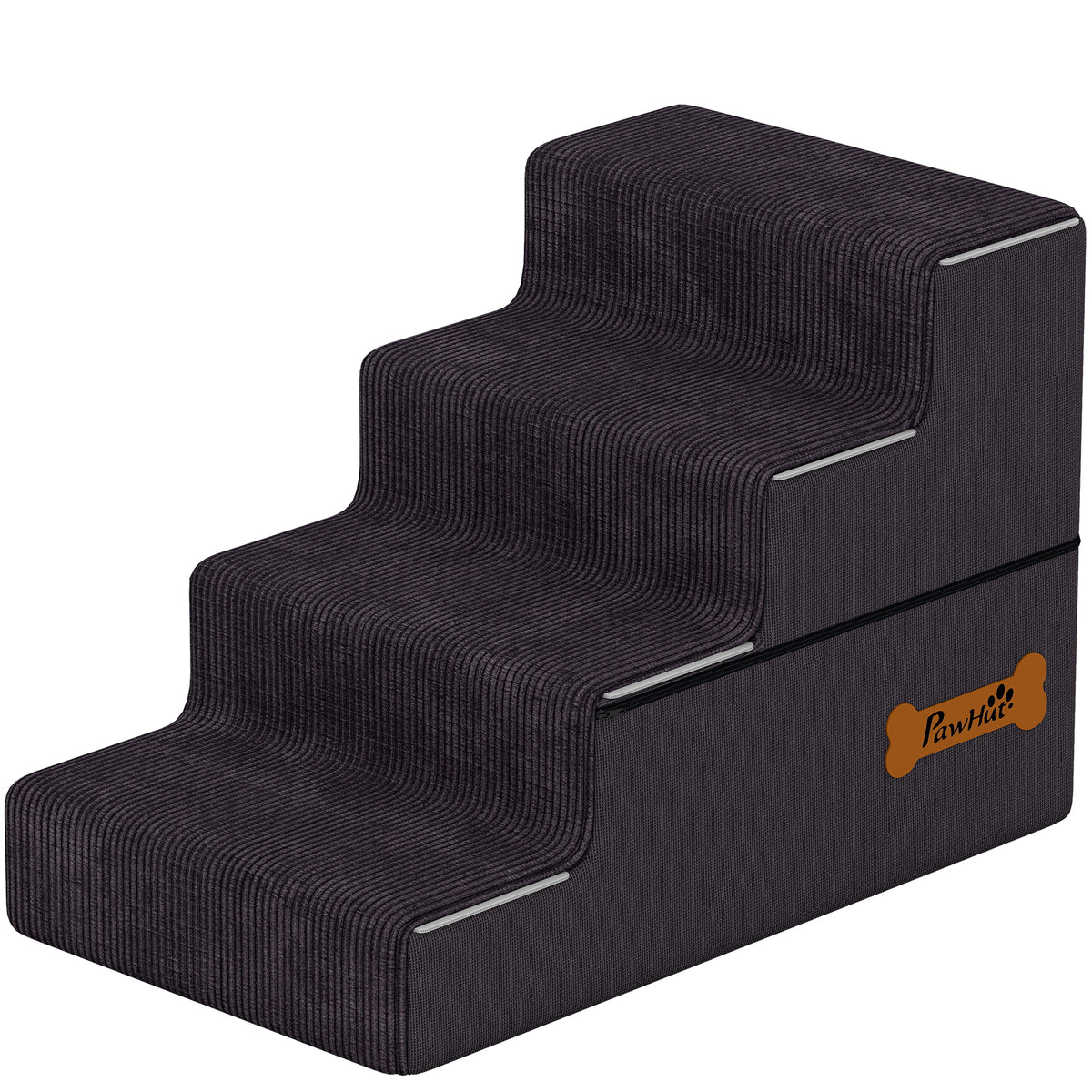 PawHut Dog Steps, 4-Step Dog Stairs for Bed and Sofa, Pet Stairs with Carry Handle, Washable Cover Default Title