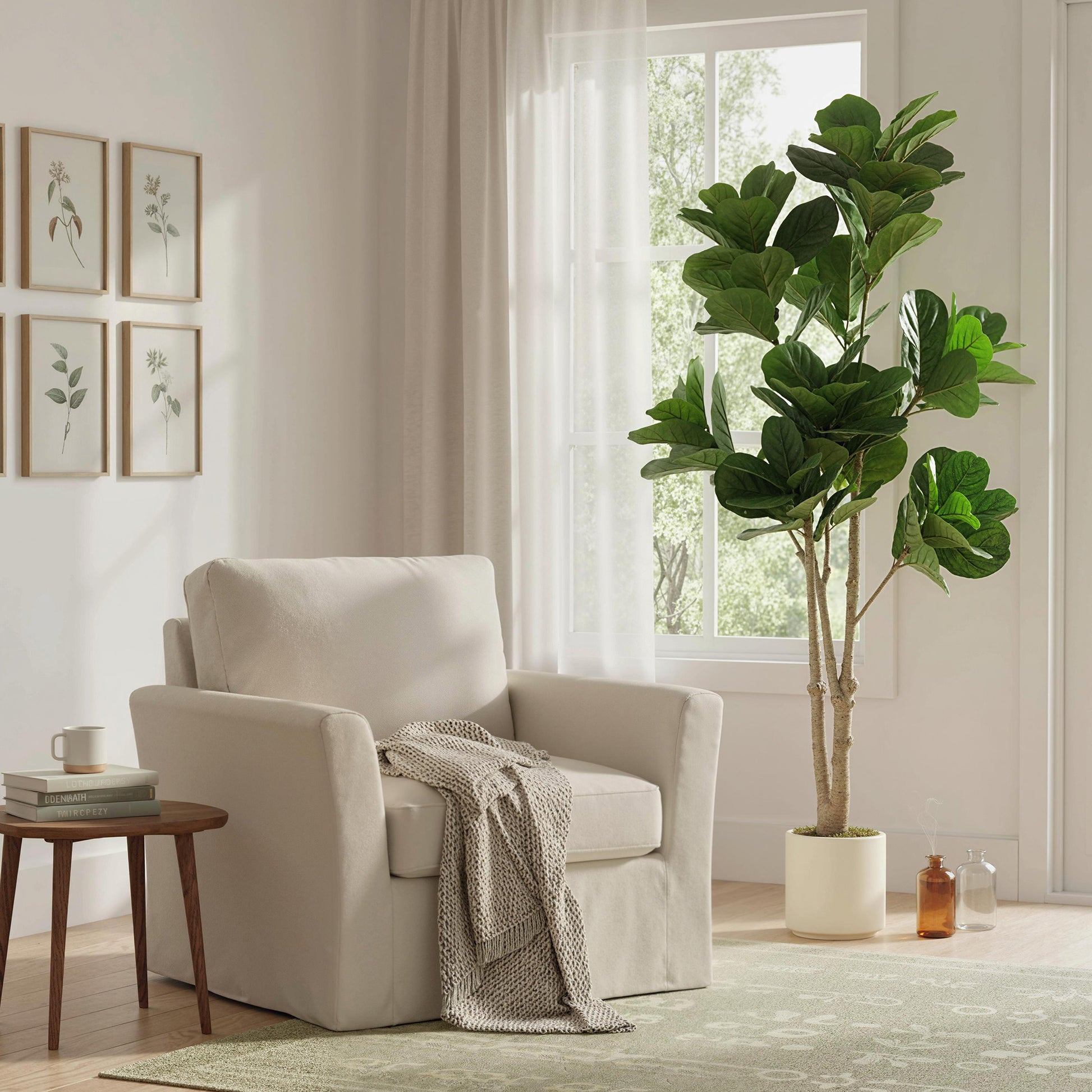 HOMCOM 180cm Artificial Fiddle Leaf Fig Tree - Green