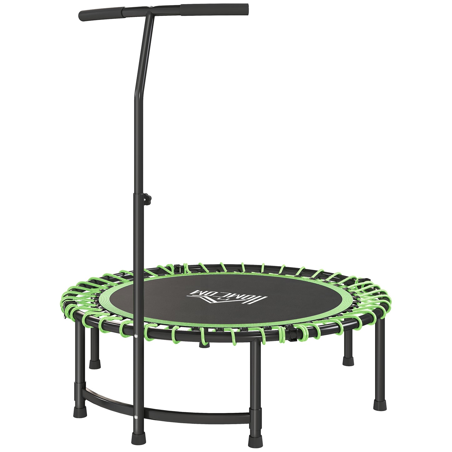 HOMCOM Mini Round Steel Frame Trampoline w/ Adjustable Handle, Green