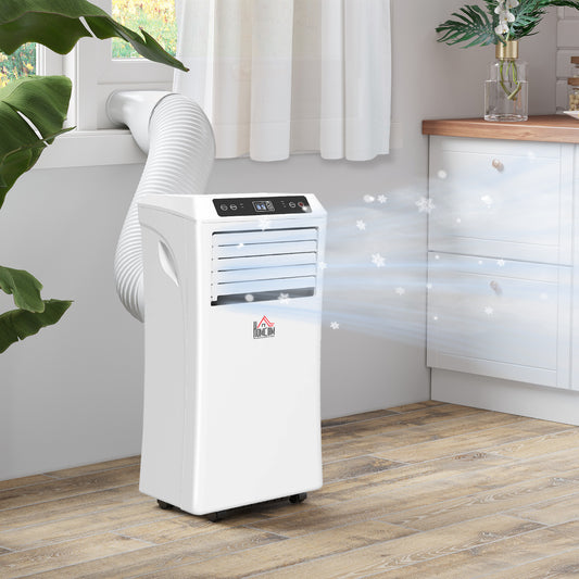 HOMCOM 9000 BTU Air Conditioning Unit, 3-in-1 Portable Air Conditioner, Dehumidifier, Cooling Fan with Remote Control, Digital Display, 2 Speeds, 24H Timer, Window Venting Kit, 28mÂ²