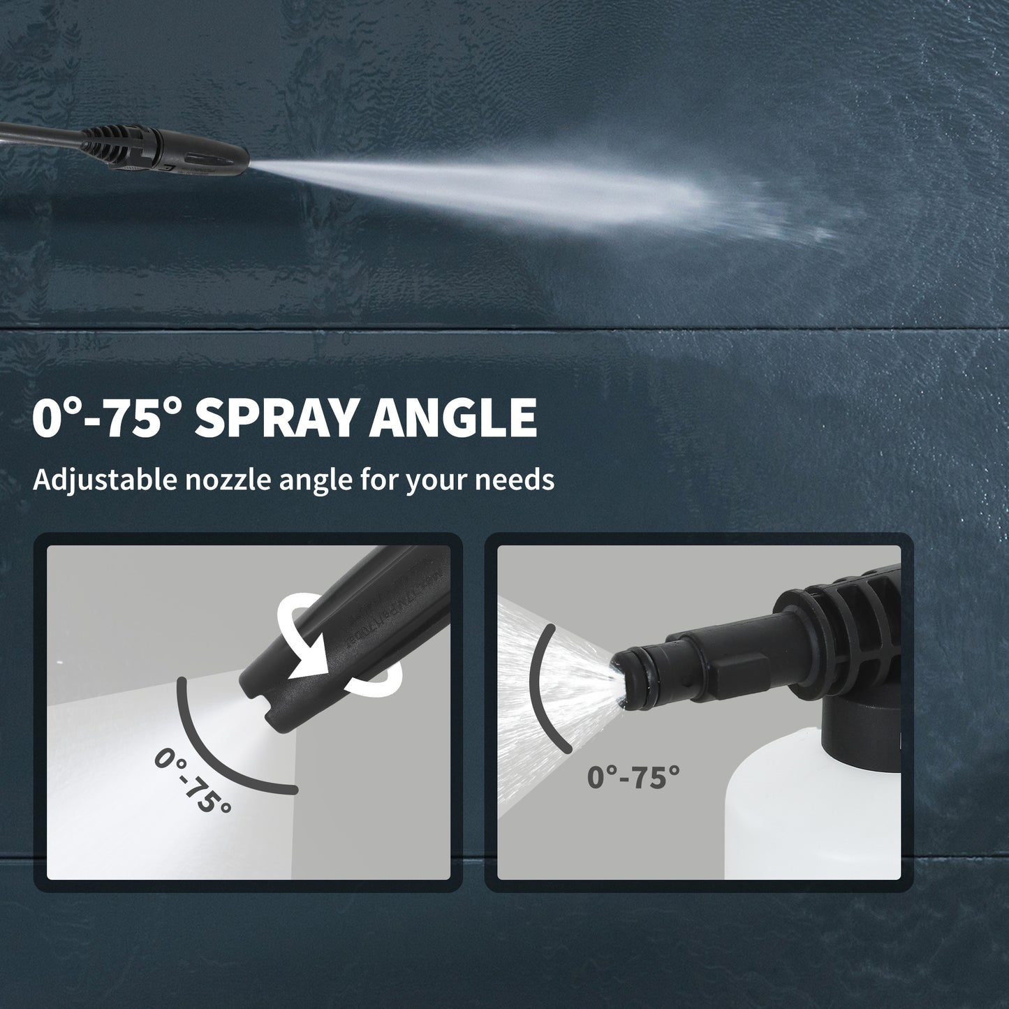 Outsunny 1800W 150-Bar Pressure Washer, with Adjustable Nozzle - Blue