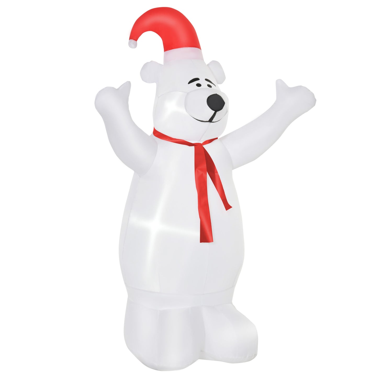 HOMCOM 6ft Tall Outdoor Inflatable Bear Airblown Projection Holiday Christmas Lawn DÃ©cor