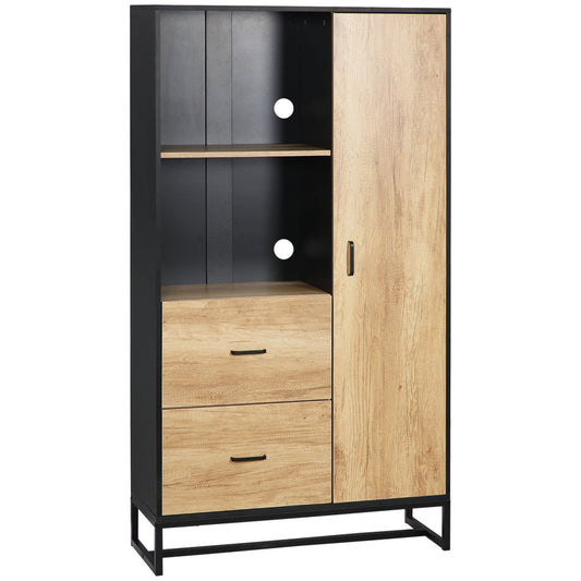 HOMCOM Tall Kitchen Cupboard, Freestanding Kitchen Pantry Cabinet with Adjustable Shelves, Drawers and Soft Close Door, 160cm