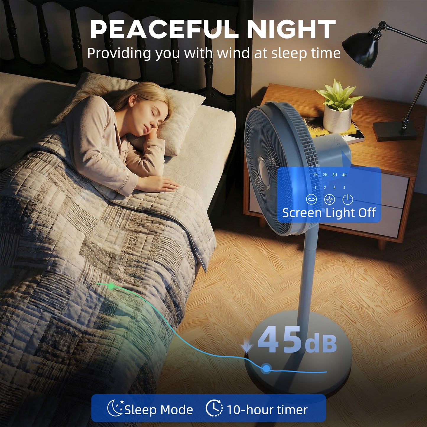 HOMCOM 40 cm Standing Fan, Cooling Floor Fan with 80Â° Oscillating, Adjustable Tilt and Height, 4 Speed, Remote Control, Grey