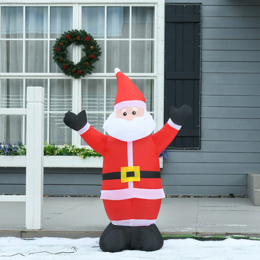 HOMCOM 4ft Inflatable Christmas Santa Claus Xmas Decoration 1 LED Holiday Air Blown Yard Outdoor DÃ©cor