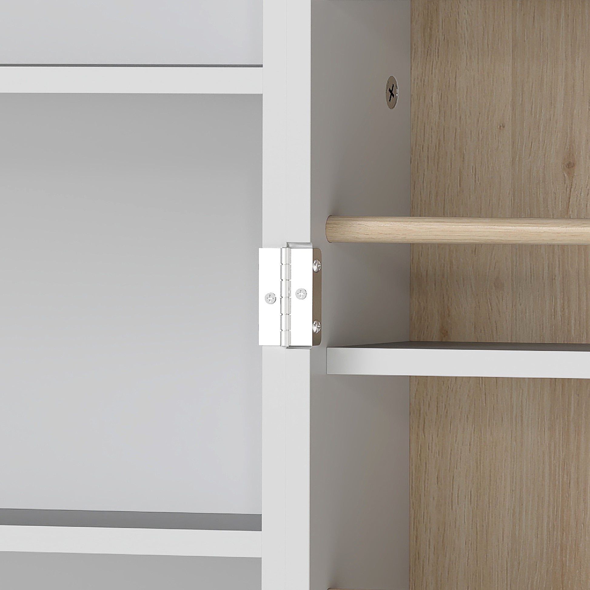 HOMCOM 119.5 cm Kitchen Cupboard, Freestanding Kitchen Cabinet with Double Doors, 5 Tiers, 12 Spice Racks, White