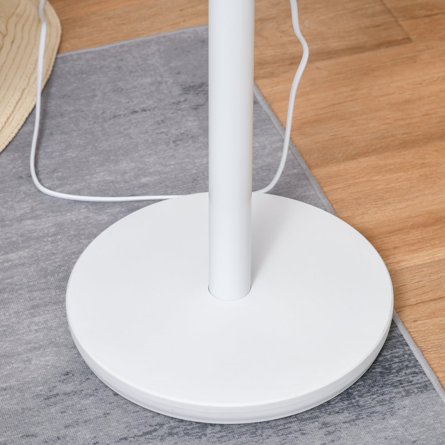 HOMCOM 9'' Air Circulator Fan 3 Speed, 70° Oscillation 90° Vertical Tilt, Carry Handle, Pedestal Fan, Pedestal Fan for Living Room, Bedroom, Office, White and Black