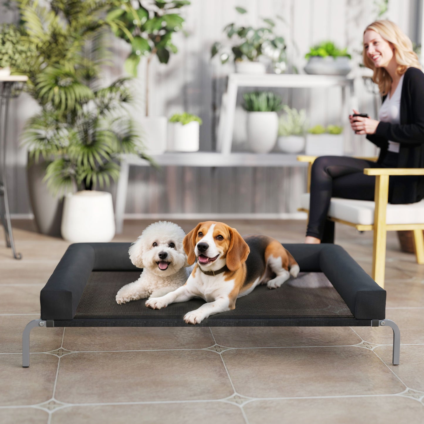  making it suitable for large dogs and cats.</li><li>Elevated cat bed info: Overall Dimensions:130L x 90W x 30H cm. Assembly required.</li></ul>
