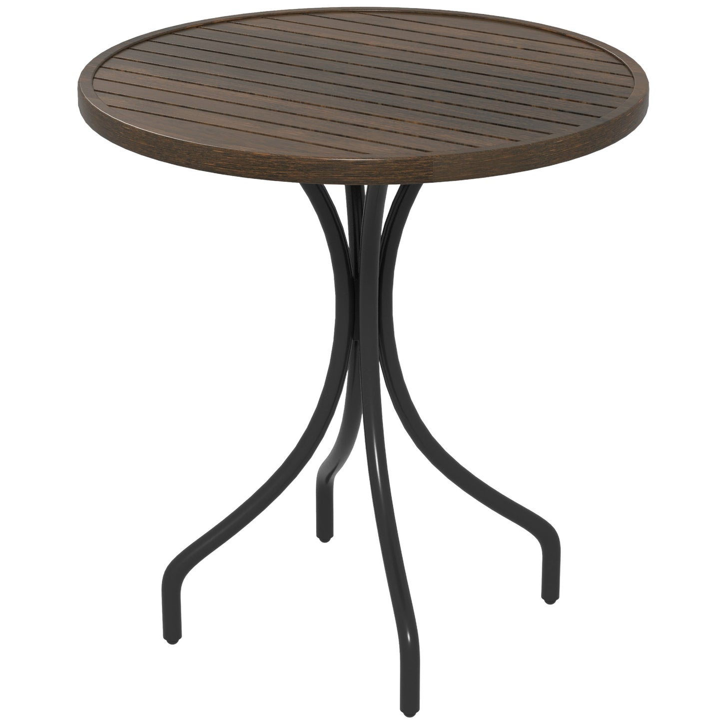 Outsunny Î¦66cm Galvanised Steel Garden Table - Brown