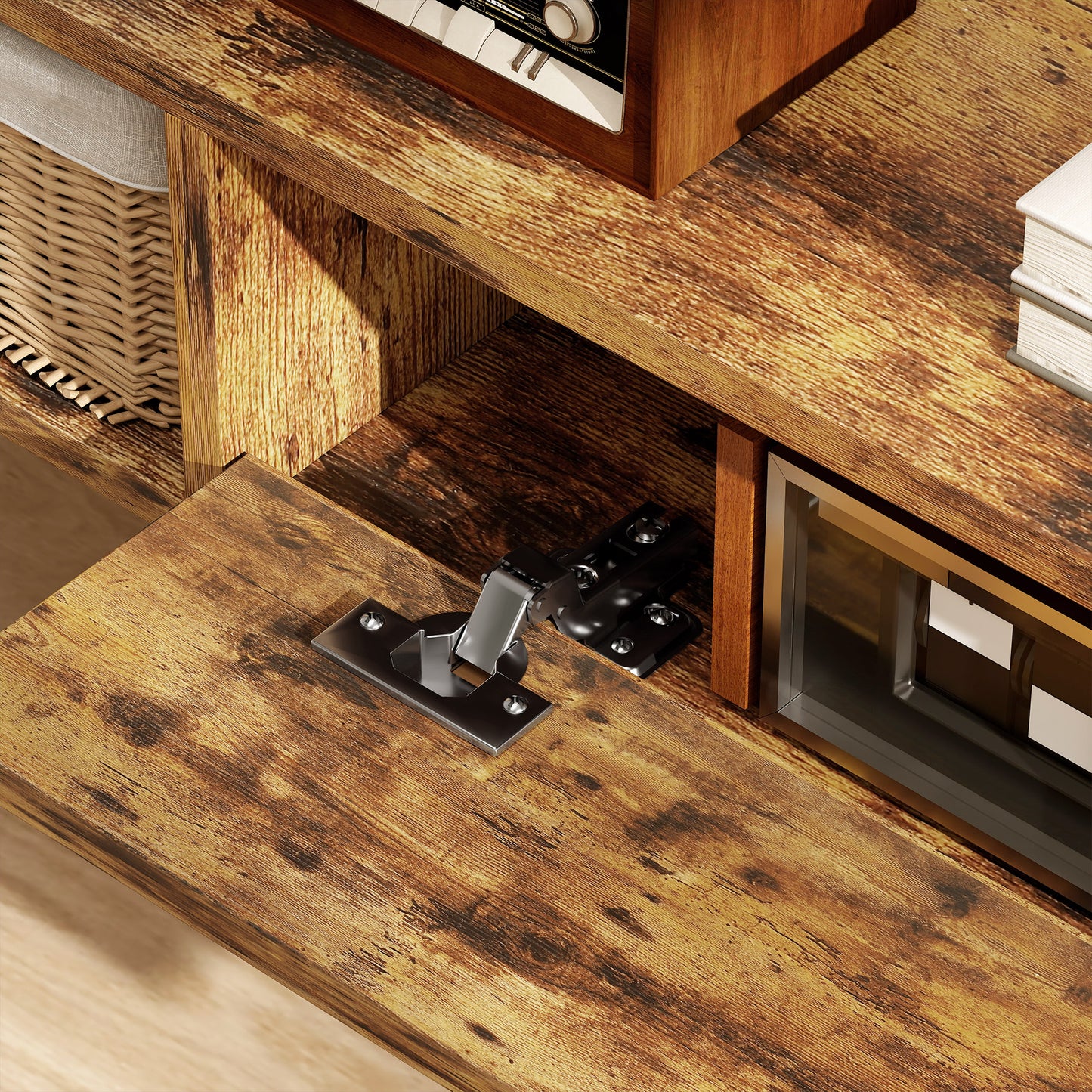 HOMCOM 120 cm Floating TV Unit for TVs up to 50 Inch - Rustic Brown