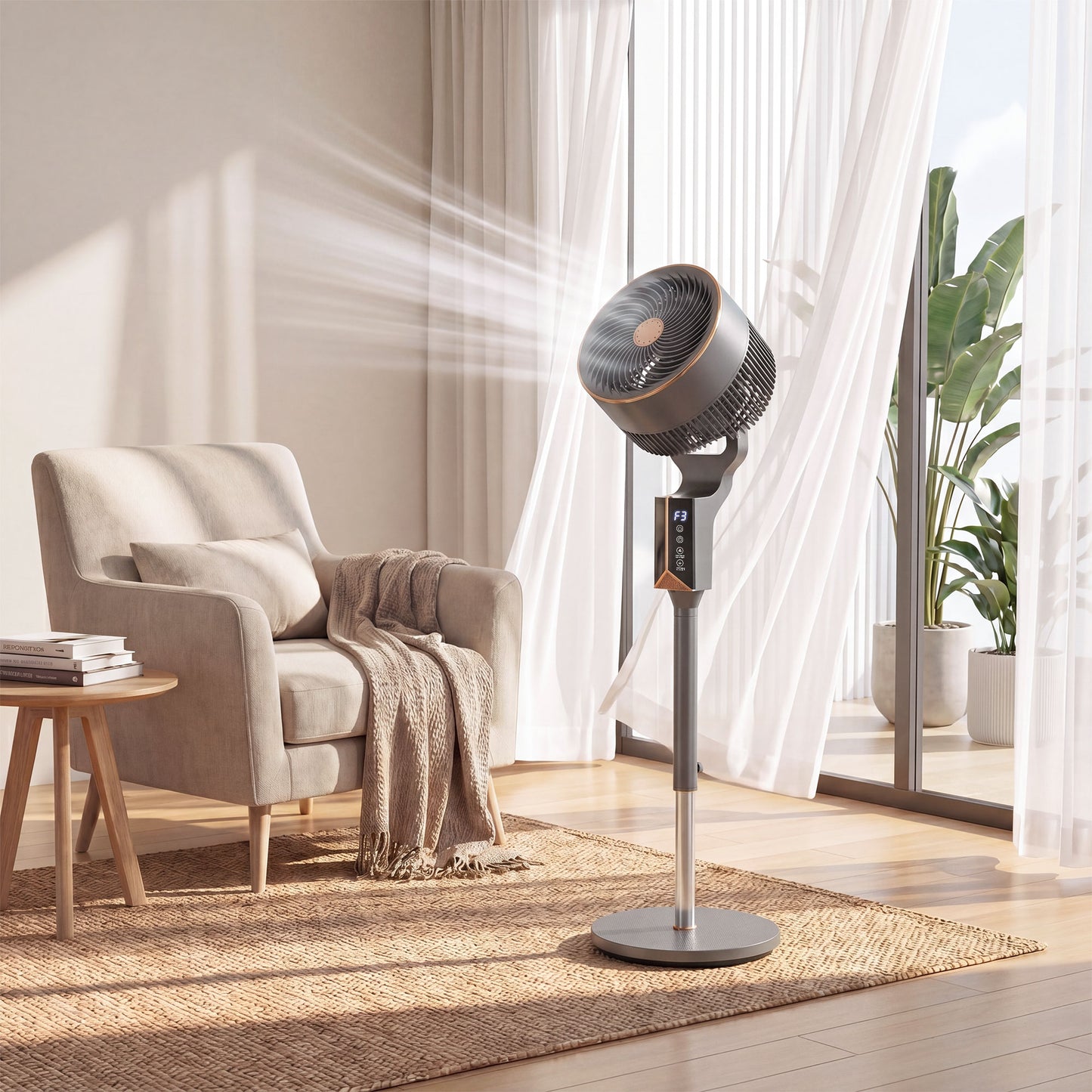 HOMCOM 20 dB Silent Standing Fan for Bedroom, 46" Pedestal Fan with Remote, 85Â° Oscillating, 8 Speeds