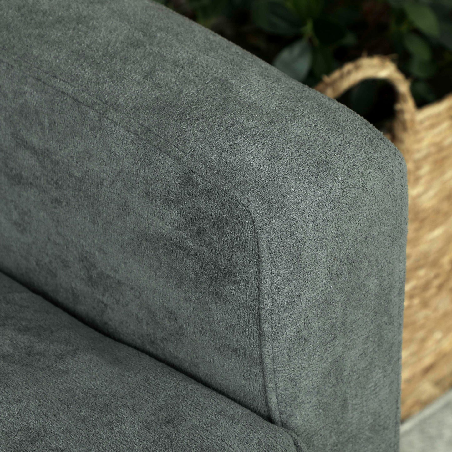 HOMCOM Two-Seater Velvet-Feel Sofa - Grey