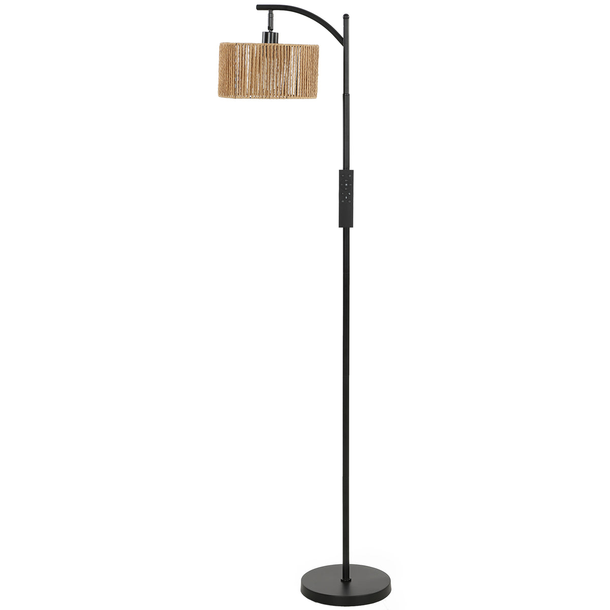HOMCOM LED Floor Lamp, 160 cm Modern Dimmable Standing Lamp with Adjustable Shade, Magnetic Remote, Black Default Title