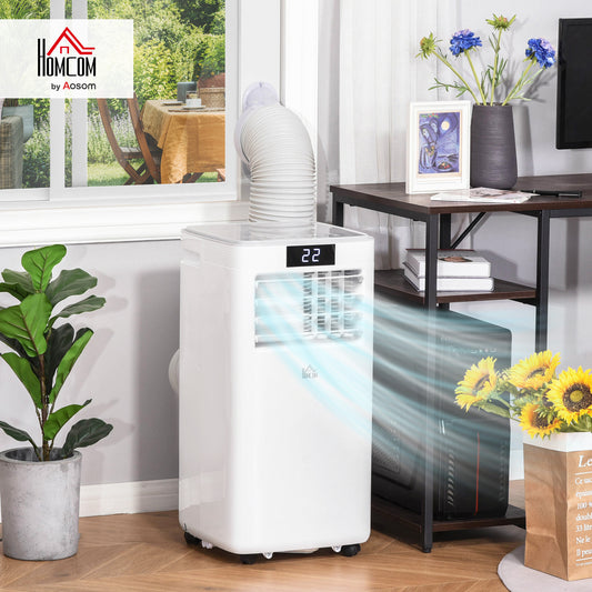HOMCOM 8000 BTU Air Conditioning Unit, 3-in-1 Portable Air Conditioner, Dehumidifier, Cooling Fan with Remote Control, Digital Display, 2 Speeds, 24H Timer, Window Venting Kit, 18mÂ²