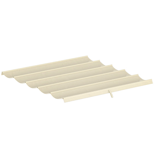 Outsunny Retractable Pergola Cover, 2.55 x 2.5 m Replacement Canopy Fabric for 3 x 3 m Frame, Roof Top Only, Cream White
