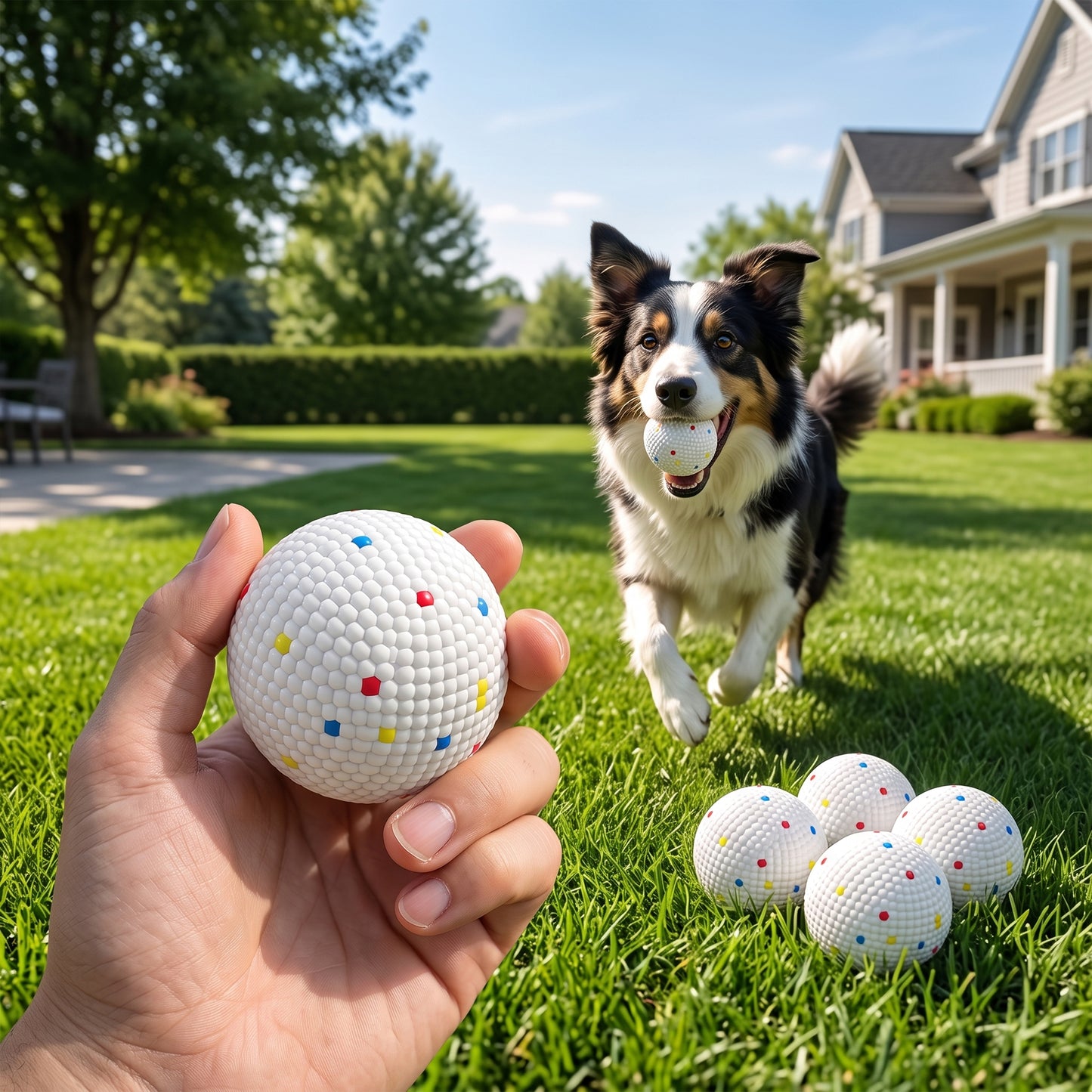 PawHut 6 Pack Dog Balls Toys Fits Aggressive Chewers, Indestructible Teething and Water ETPU Balls for Throw and Fetch