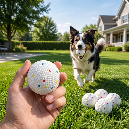 PawHut 6 Pack Dog Balls Toys Fits Aggressive Chewers, Indestructible Teething and Water ETPU Balls for Throw and Fetch