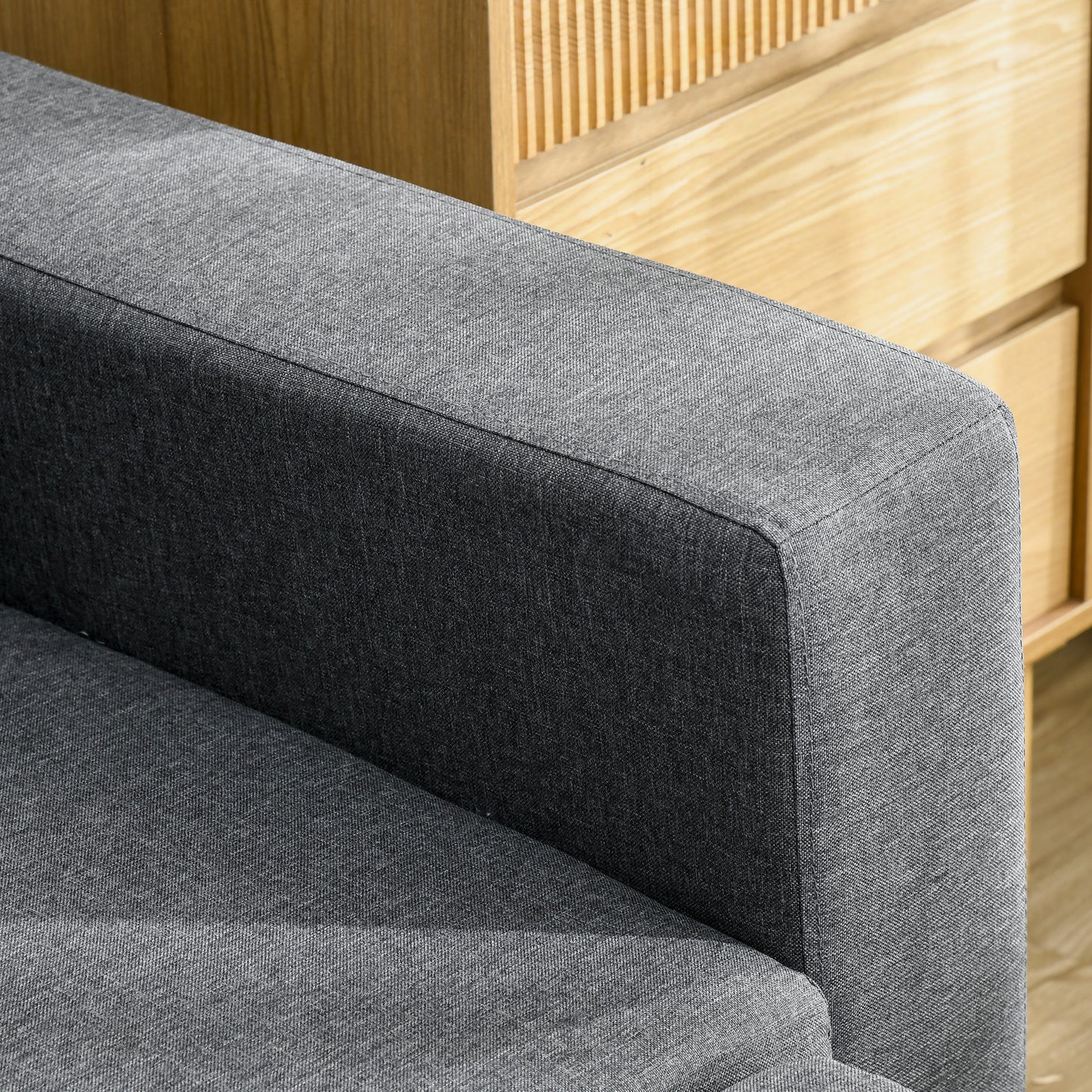 HOMCOM Corner Sofa Bed with Storage, 3 Seater Pull Out Sofa Bed, Pre-Assembled & Delivered to Your Home, Dark Grey