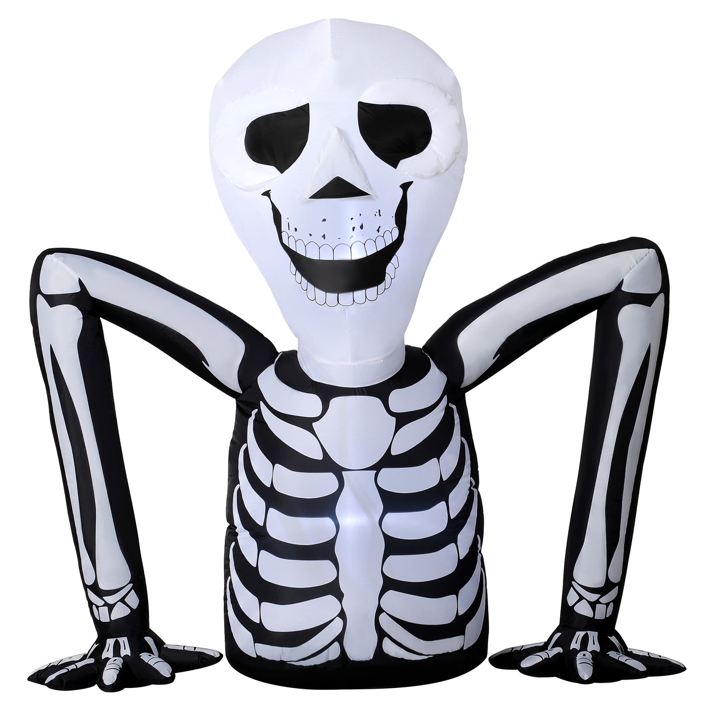 Outsunny Inflatable Ground Crawling Skeleton, Scary Halloween Decoration with Built-in LED Lights for Indoor Outdoor Decor