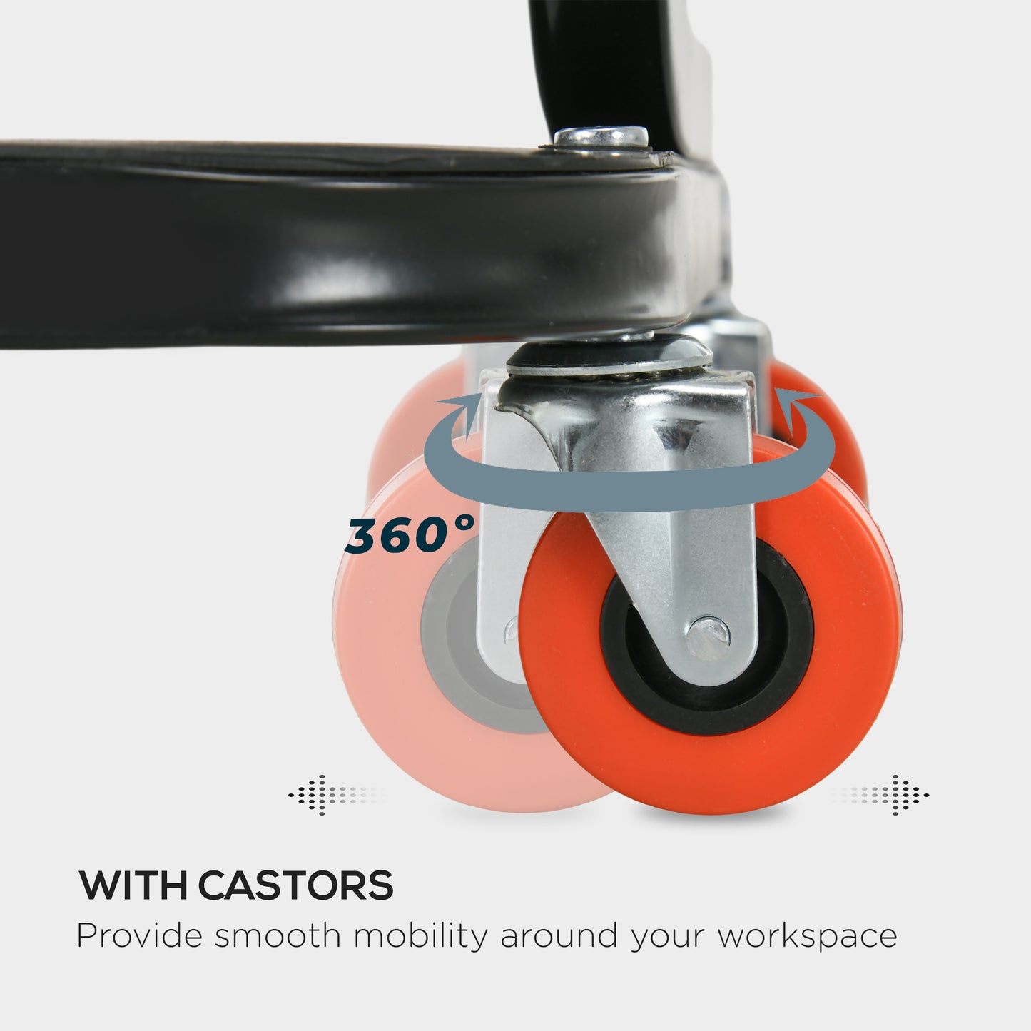 HOMCOM Workshop Stool, Rolling Machine Stool with 360Â° Swivel, Padded Seat, Tool Tray, Red
