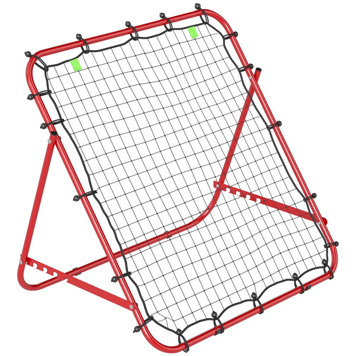 HOMCOM Adjustable Rebounder Net Kickback Target Goal for Teens Adults Training, Red Default Title
