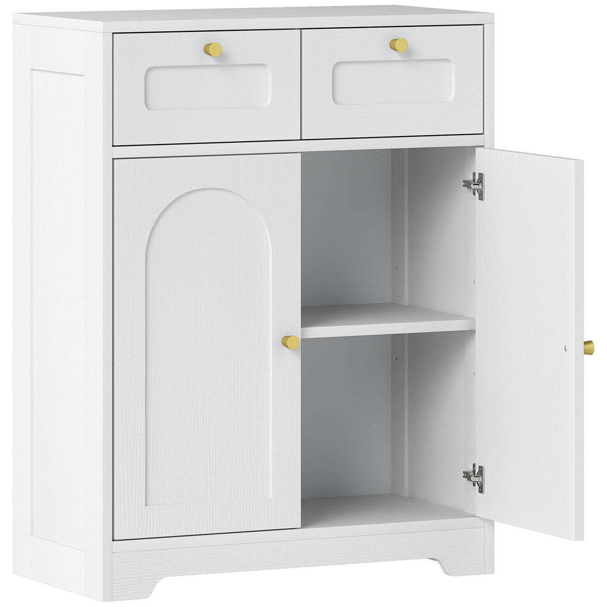 HOMCOM Bathroom Floor Cabinet with 2 Drawers - White Default Title