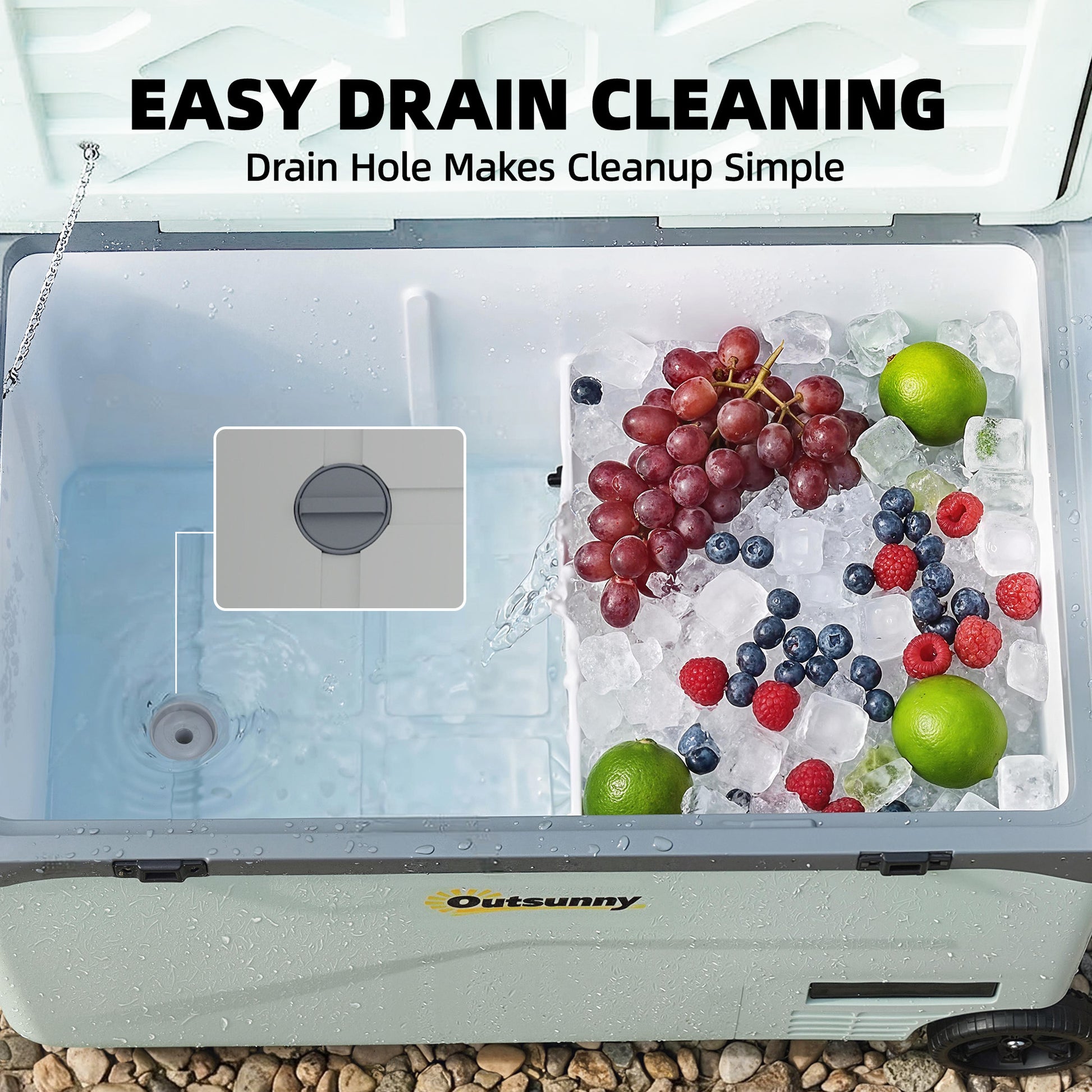 Outsunny 42.5L Compressor Car Fridge Freezer, Camping Refrigerator with App Control, 20â„ƒ-20â„ƒ