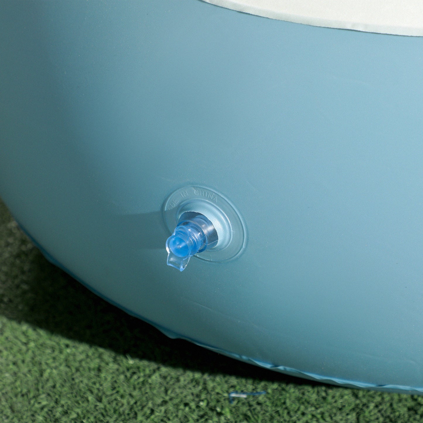 Outsunny Inflatable Tub Chair and Footstool - Blue/White